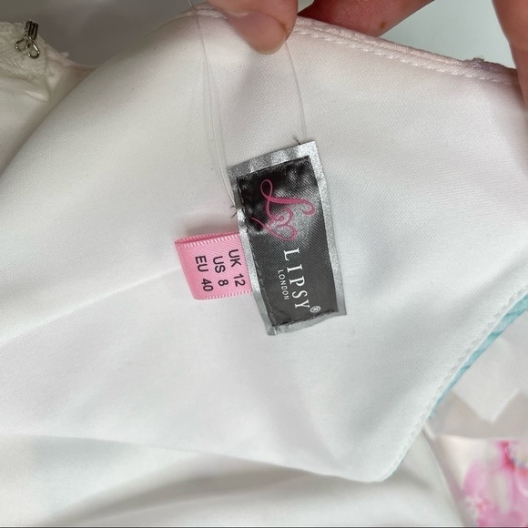 NEW Lipsy London Tropical Pastel Floral High-Low Maxi Summer Beach Wedding Dress - Picture 5 of 16